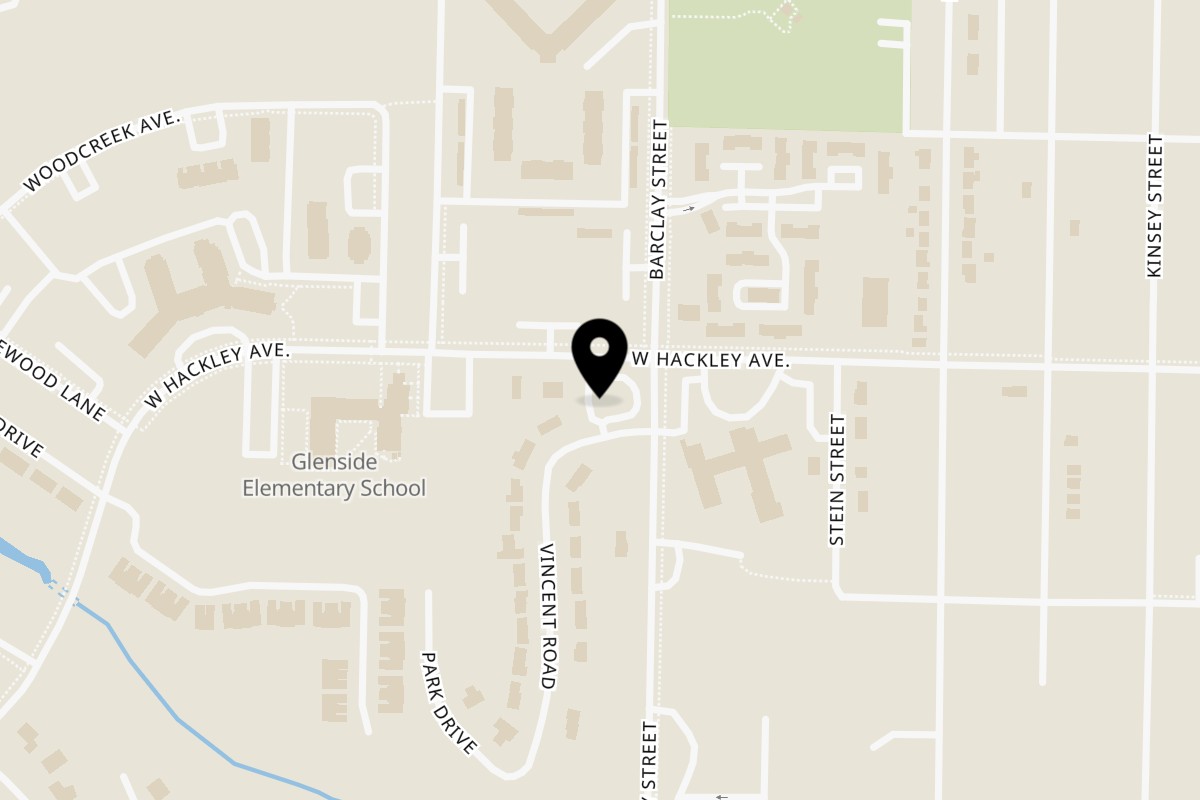Map showing the location of Big Lou's Diner on 1125 W Hackley Ave in Muskegon